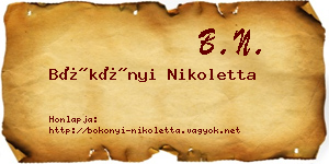 Bökönyi Nikoletta névjegykártya